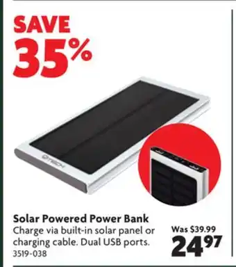 Home Hardware Solar powered power bank offer