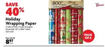 Home Hardware Holiday wrapping paper offer