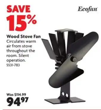 Home Hardware Wood stove fan offer
