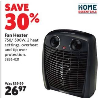 Home Hardware Fan heater offer