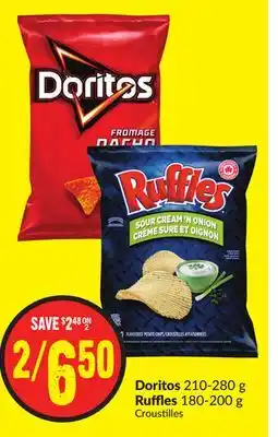 FreshCo Doritos 210-280 g ruffles 180-200 g offer