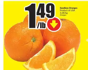 FreshCo Seedless oranges product of usa 3.28/kg offer