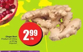 FreshCo Ginger root product of china 6.59/kg offer