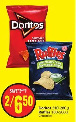 Chalo FreshCo Doritos 210-280 g ruffles 180-200 g offer