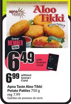 Chalo FreshCo Apna taste aloo tikki potato patties 750 g offer