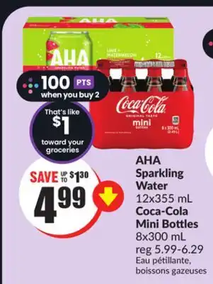 Chalo FreshCo Aha sparkling water 12x355 ml coca-cola mini bottles 8x300 ml offer