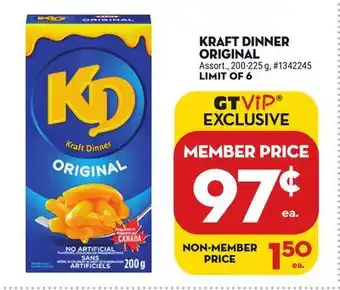 Giant Tiger Kraft dinner original offer