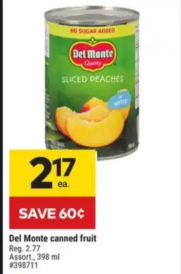 Giant Tiger Del monte canned fruit offer