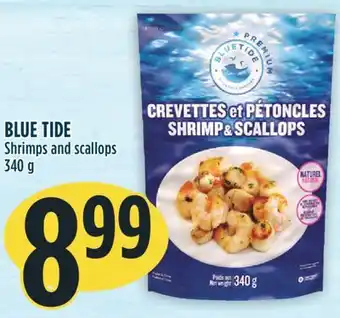 Marché Adonis Blue tide shrimps and scallops offer