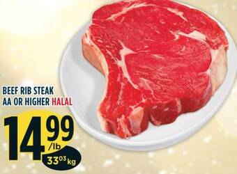 Marché Adonis Beef rib steak aa or higher halal offer