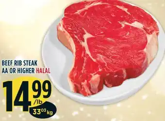 Marché Adonis Beef rib steak aa or higher halal offer