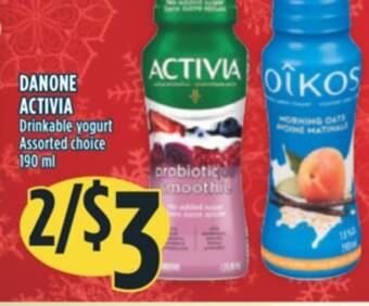 Marché Adonis Danone activia drinkable yogurt offer