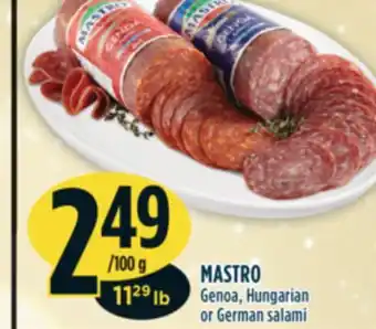 Marché Adonis Mastro genoa, hungarian or german salami offer