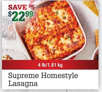 M & M Food Market Supreme homestyle lasagna offer