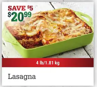 M & M Food Market Lasagna offer
