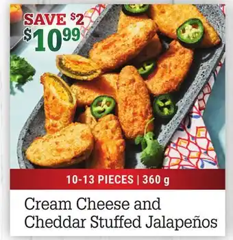M & M Food Market Cream cheese and cheddar stuffed jalapeños offer