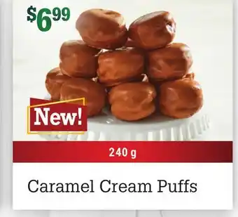 M & M Food Market Caramel cream puffs offer