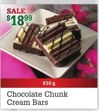 M & M Food Market Chocolate chunk cream bars offer