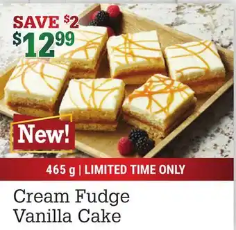 M & M Food Market Cream fudge vanilla cake offer