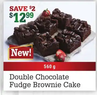 M & M Food Market Double chocolate fudge brownie cake offer