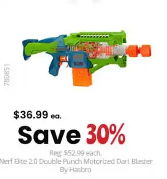 GameStop Nerf elite 2.0 double punch motorized dart blaster offer