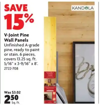 Home Hardware V-joint pine wall panels offer