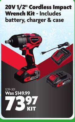Home Hardware 20 v 1/2 cordless impact wrench kit offer