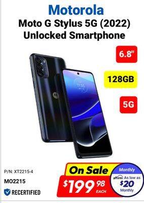 Factory Direct Motorola 6.8 moto g stylus 5g (2022unlocked) smartphone offer