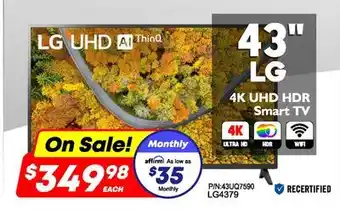 Factory Direct Lg 43 4k uhd hdr smart tv offer
