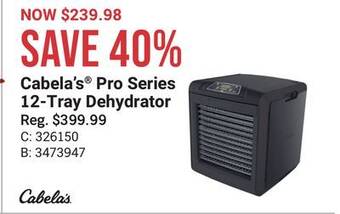 Bass Pro Cabela's pro series 12-tray dehydrator offer