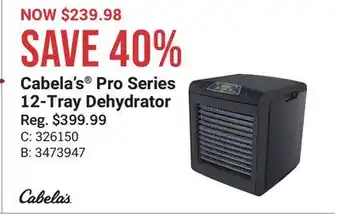 Bass Pro Cabela's pro series 12-tray dehydrator offer