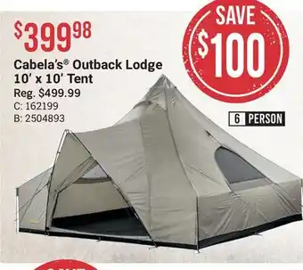 Bass Pro Cabela's outback lodge 10' x 10' tent offer