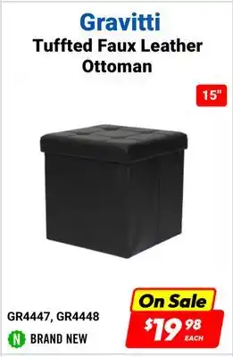 Factory Direct Gravitti 15 tuffted faux leather ottoman offer
