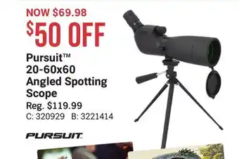 Bass Pro Pursuit 20-60x60 angled spotting scope offer