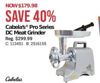 Bass Pro Cabela's pro series dc meat grinder offer