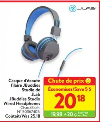 Walmart Jlab jbuddies studio wired headphones offer