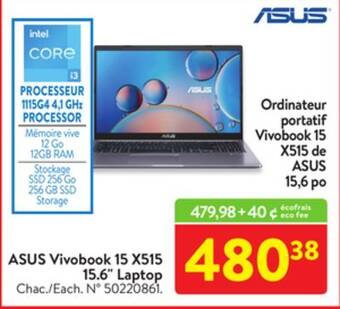 Walmart Asus vivobook 15 x515 15.6 laptop offer