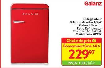 Walmart Galanz 3.3-cu. ft. retro refrigerator offer
