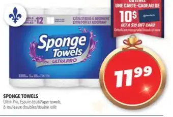 Familiprix Sponge towels paper towels, 6 double rolls offer