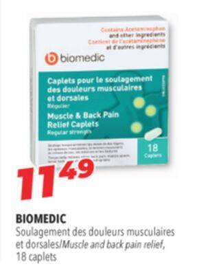 Familiprix Biomedic muscle and back pain relief, 18 caplets offer