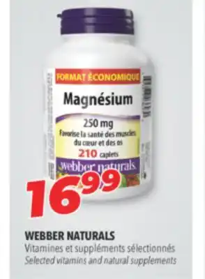 Familiprix Webber naturals selected vitamins and natural supplements offer