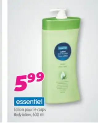 Familiprix Essentiel body lotion offer