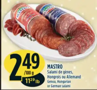 Marché Adonis Mastro salami de gènes, hongrois ou allemand offer