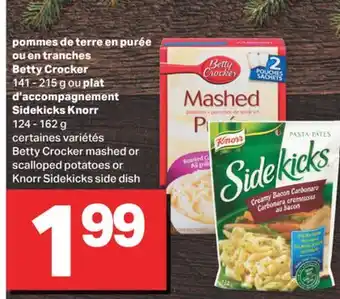 L'Intermarché Pommes de terre en purée ou en tranches 141 - 215 g ou plat d'accompagnement sidekicks 124 - 162 g offer