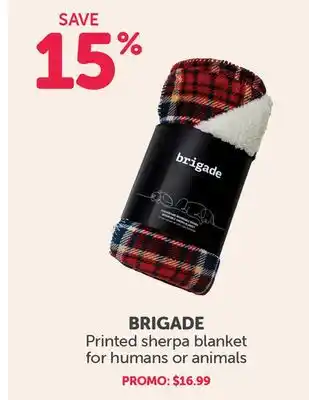 Mondou Brigade printed sherpa blanket for humans or animals offer