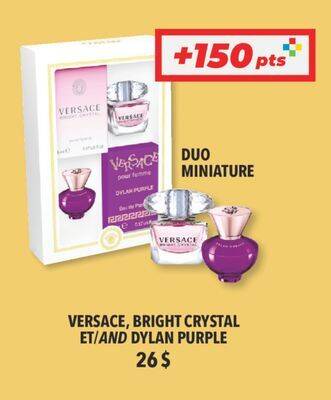 Familiprix Versace, bright crystal and dylan purple offer