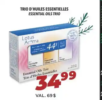 Familiprix Lotus aroma essential oils trio offer