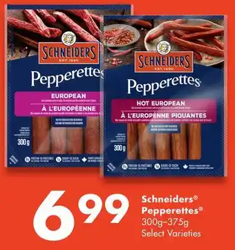 Chalo FreshCo Schneiders pepperettes 300g-375g select varieties offer