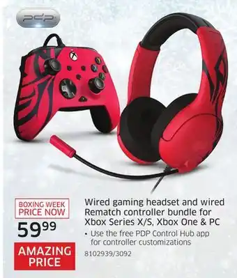 The Source Wired gaming headset and wired rematch controller bundle for xbox series x/s, xbox one & pc offer