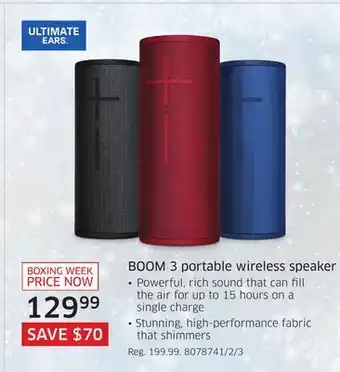 The Source Ultimate ears boom 3 portable wireless speaker offer